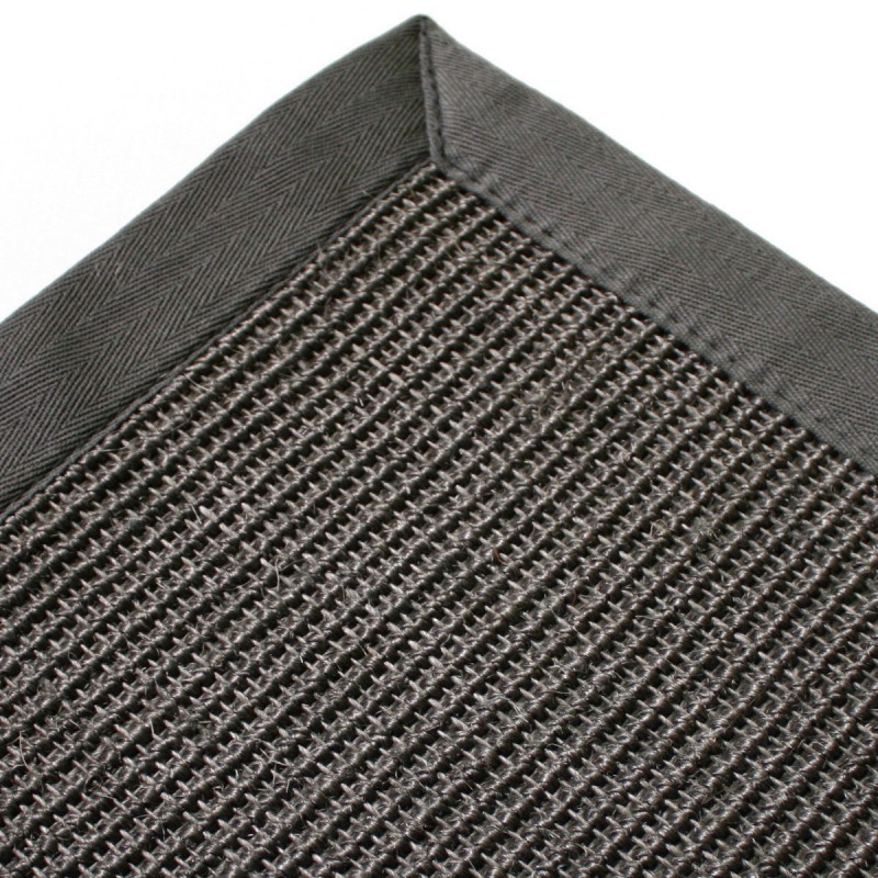 Tapis sur-mesure en sisal gansé gris