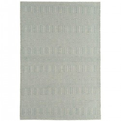 Tapis graphique tissé bleu vert céladon par Joseph Lebon