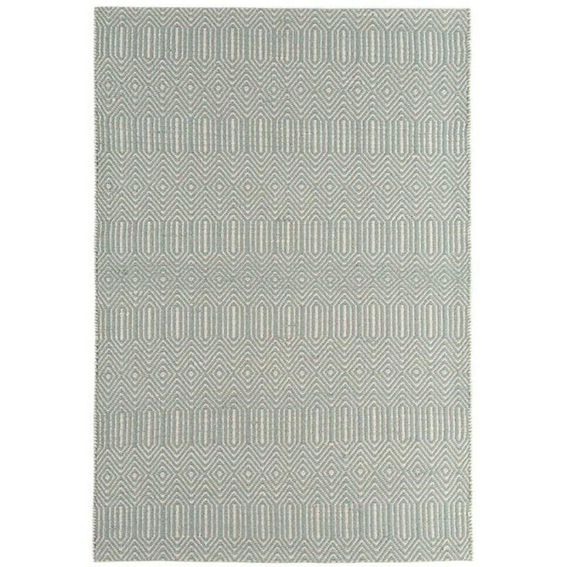 Tapis graphique tissé bleu vert céladon par Joseph Lebon