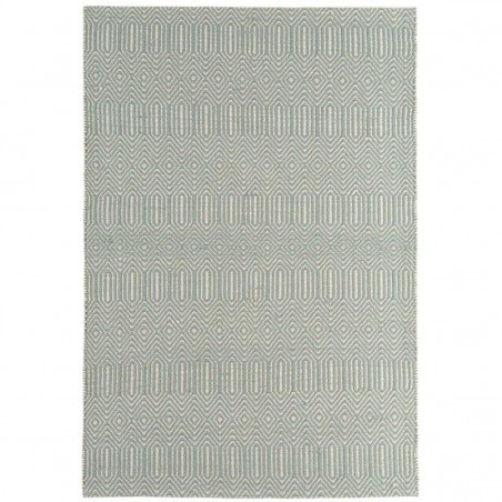 Tapis graphique tissé bleu vert céladon par Joseph Lebon