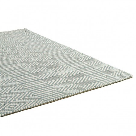 Tapis graphique tissé bleu vert céladon par Joseph Lebon Tapis graphique tissé bleu vert céladon par Joseph Lebon