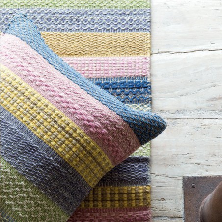 Tapis en laine tissé à la main rayures multicolores par Ligne Pure Tapis en laine tissé à la main rayures multicolores par Ligne Pure