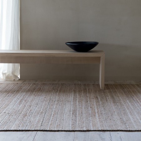 Tapis beige Ligne Pure fait en jute et en coton à la main Tapis beige Ligne Pure fait en jute et en coton à la main