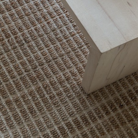 Tapis beige Ligne Pure fait en jute et en coton à la main Tapis beige Ligne Pure fait en jute et en coton à la main