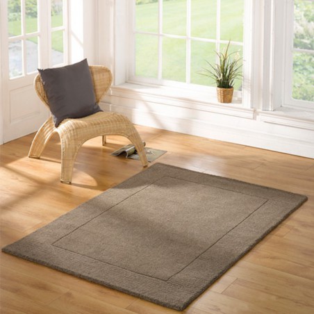 Tapis rectangulaire taupe uni 100% Laine Sienna taupe par Flair Rugs Tapis rectangulaire taupe uni 100% Laine Sienna taupe par Flair Rugs