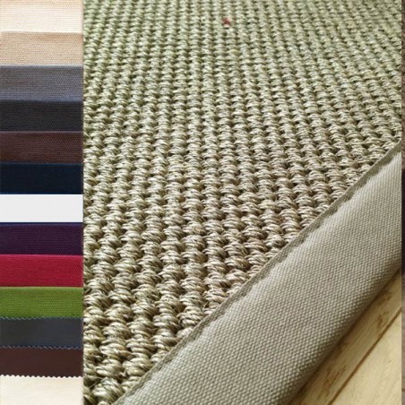 Tapis en sisal gansé tressé nature personnalisable Tigra Tapis en sisal gansé tressé nature personnalisable Tigra