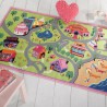 Tapis enfant rose à motifs de ville le Monde des Filles Tapis enfant rose à motifs de ville le Monde des Filles