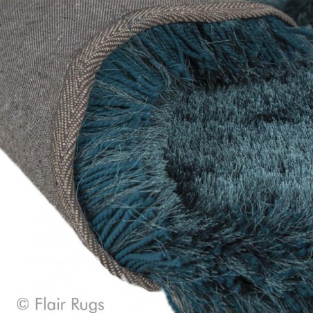 Tapis bleu à longues mèches rond de la gamme Pearl par Flair Rugs Tapis bleu à longues mèches rond de la gamme Pearl par Flair Rugs