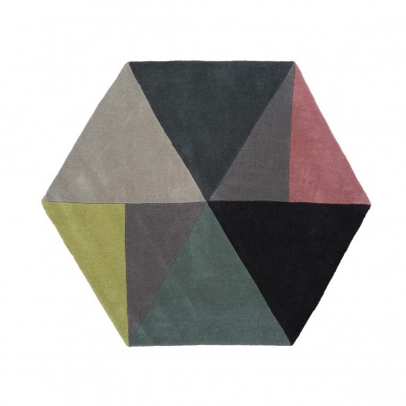 Tapis hexagonal Sato Lime par Linie Design Tapis hexagonal Sato Lime par Linie Design