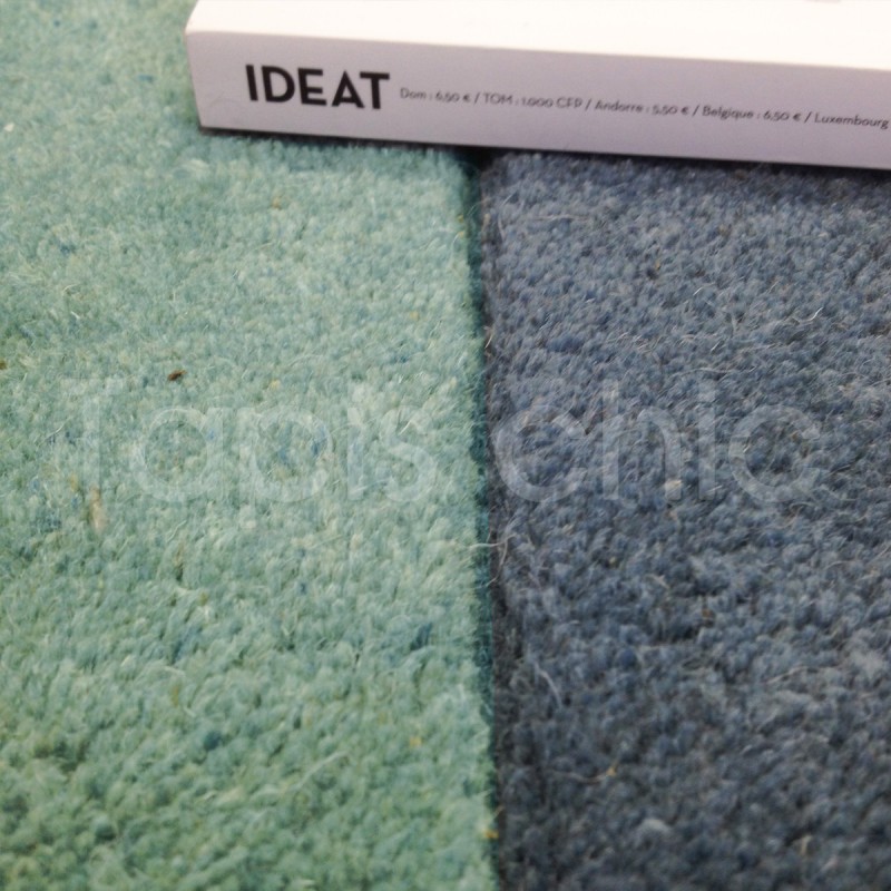 Tapis en laine bleu vert et rose Tetris Lime