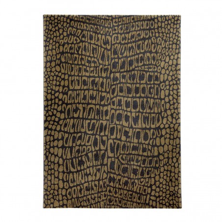 Tapis de salon Croco marron et Or African Safari par Tapis Chic collection Tapis de salon Croco marron et Or African Safari par Tapis Chic collection