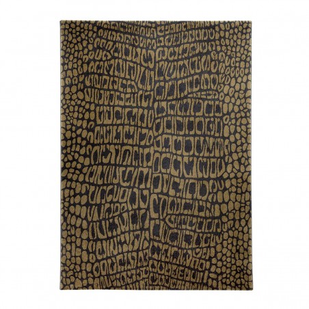 Tapis de salon Croco marron et Or African Safari par Tapis Chic collection