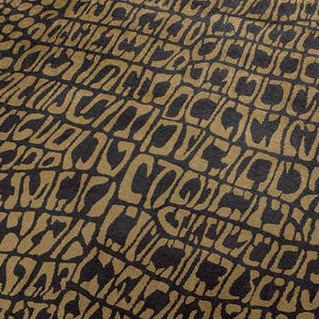 Tapis de salon Croco marron et Or African Safari par Tapis Chic collection Tapis de salon Croco marron et Or African Safari par Tapis Chic collection