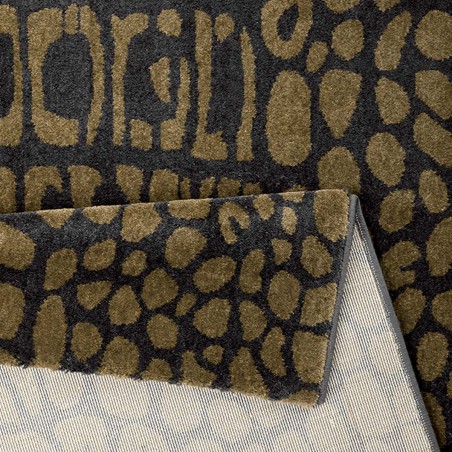 Tapis de salon Croco marron et Or African Safari par Tapis Chic collection Tapis de salon Croco marron et Or African Safari par Tapis Chic collection