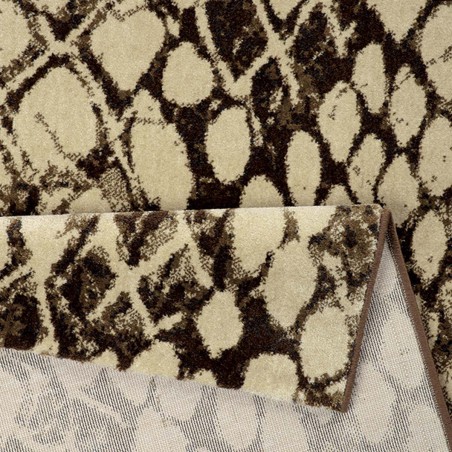 Tapis moderne Snake marron et Or African Safari par Tapis Chic collection Tapis moderne Snake marron et Or African Safari par Tapis Chic collection