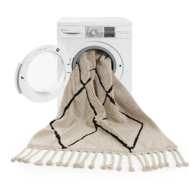 Tapis lavable en machine Berber beige par Lorena Canals