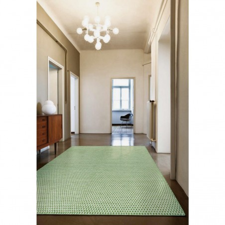 Tapis en laine Angelo vert Mic Mac fait à la main Tapis en laine Angelo vert Mic Mac fait à la main