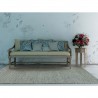Tapis en laine Angelo bleu Mic Mac tissé main Tapis en laine Angelo bleu Mic Mac tissé main