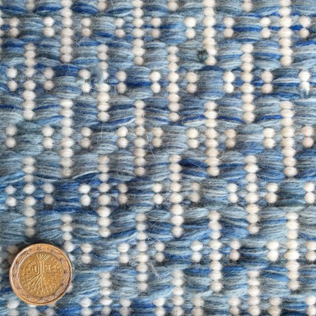 Tapis en laine Angelo bleu Mic Mac tissé main Tapis en laine Angelo bleu Mic Mac tissé main