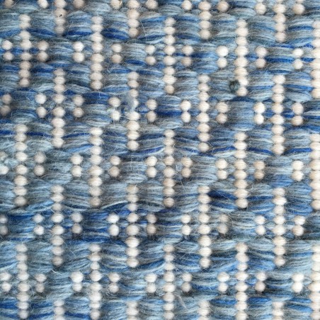 Tapis en laine Angelo bleu Mic Mac tissé main Tapis en laine Angelo bleu Mic Mac tissé main