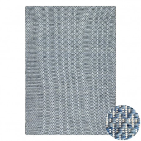 Tapis en laine Angelo bleu Mic Mac tissé main Tapis en laine Angelo bleu Mic Mac tissé main