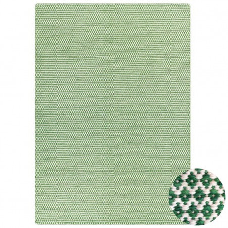 Tapis en laine Angelo vert Mic Mac fait à la main Tapis en laine Angelo vert Mic Mac fait à la main