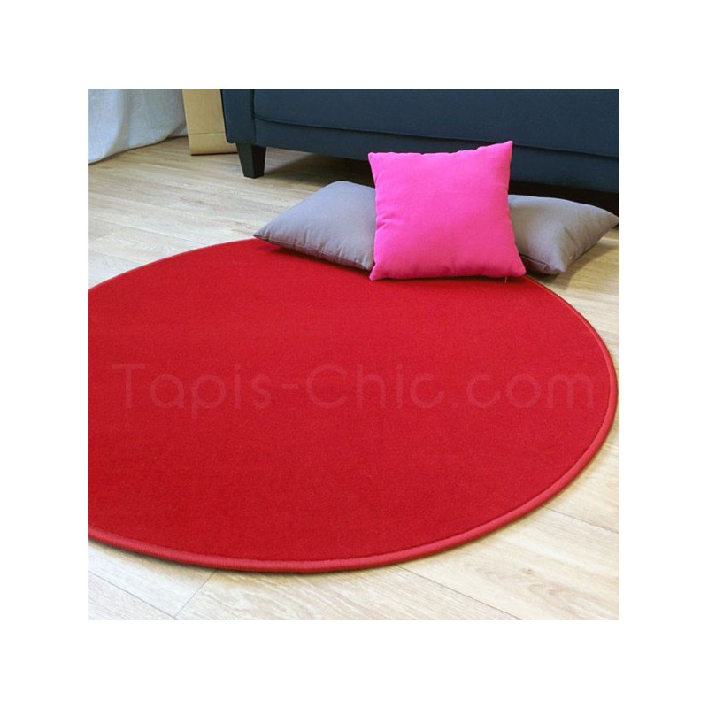 Tapis sur mesure rond Rouge par Vorwerk gamme Modena chambre
