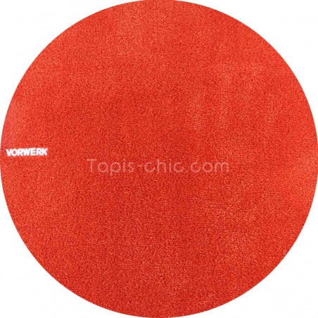 Tapis sur mesure rond Orange Vif gamme Safira par Vorwerk Tapis sur mesure rond Orange Vif gamme Safira par Vorwerk