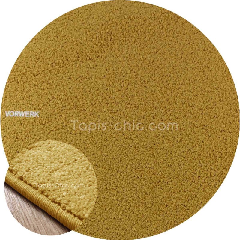 Tapis sur mesure rond Jaune Ocre gamme Larea par Vorwerk