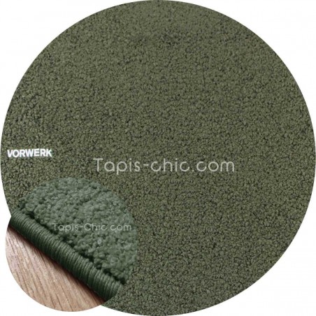 Tapis sur mesure rond Vert Foncé gamme Larea par Vorwerk Tapis sur mesure rond Vert Foncé gamme Larea par Vorwerk