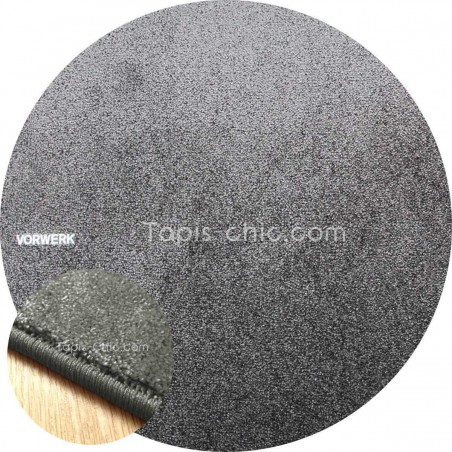 Tapis sur mesure rond Gris Foncé gamme Lyrica par Vorwerk