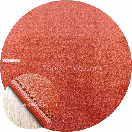 Tapis sur mesure rond Orange Corail gamme Lyrica par Vorwerk Tapis sur mesure rond Orange Corail gamme Lyrica par Vorwerk