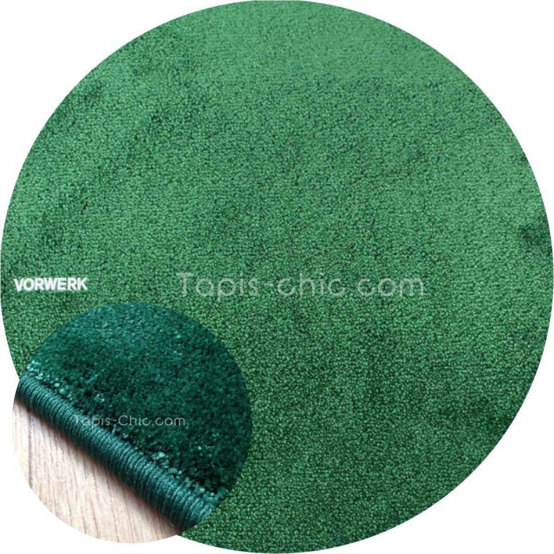 Tapis sur mesure rond Vert Sapin gamme Lyrica par Vorwerk