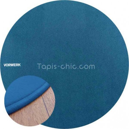 Tapis sur mesure rond Bleu par Vorwerk gamme Modena