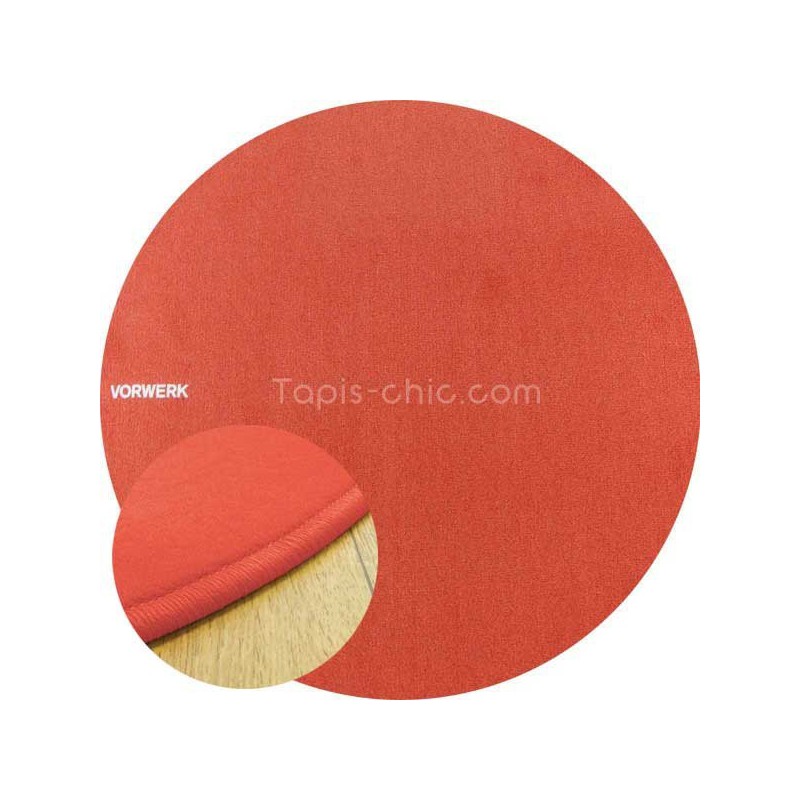 Tapis sur mesure rond Orange Corail par Vorwerk gamme Modena