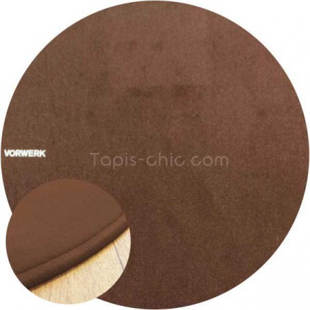 Tapis sur mesure rond Marron par Vorwerk gamme Modena Tapis sur mesure rond Marron par Vorwerk gamme Modena