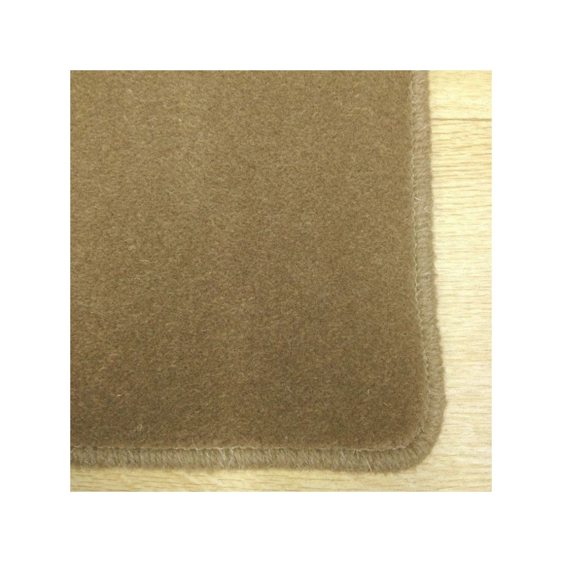 Tapis sur mesure en laine Marron Vison gamme Velvet finition surjet