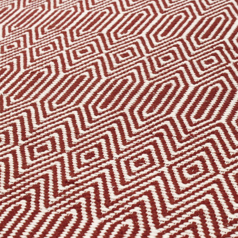 Tapis graphique tissé bordeaux par Joseph Lebon
