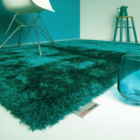 Tapis shaggy Bleu Vert en polyester par Tapis Chic Collection Tapis shaggy Bleu Vert en polyester par Tapis Chic Collection