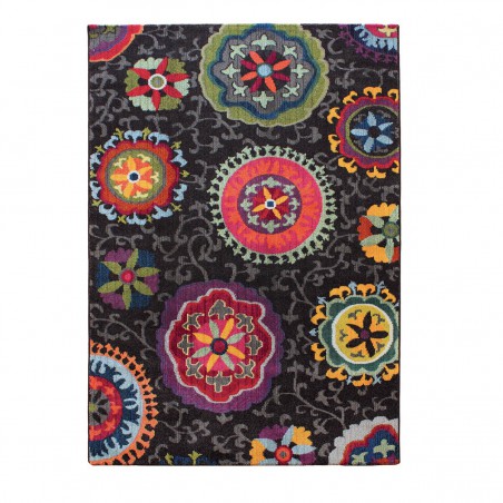 Tapis de salon a motifs Lerida noir par Joseph Lebon Tapis de salon a motifs Lerida noir par Joseph Lebon