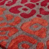Tapis de salon rouge laine et viscose Léopard par Angelo Tapis de salon rouge laine et viscose Léopard par Angelo