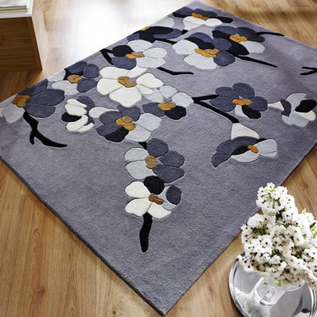 Tapis de salon Fleurs Blossom Gris par Flair Rugs Tapis de salon Fleurs Blossom Gris par Flair Rugs
