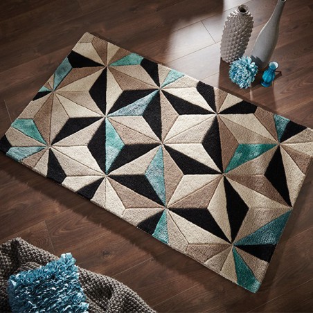 Tapis de salon Scorpio beige et turquoise par Flair Rugs Tapis de salon Scorpio beige et turquoise par Flair Rugs