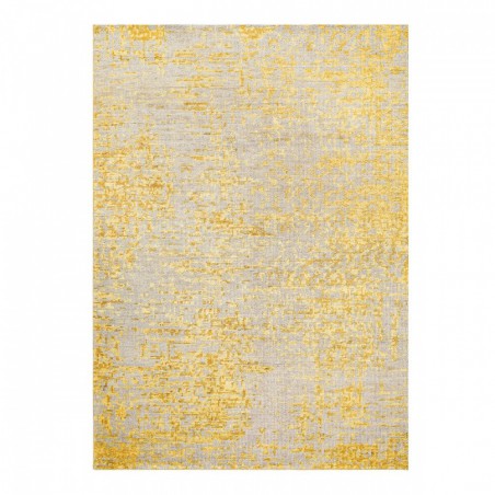 Tapis noué main Jaune et Gris en laine et viscose par Ligne Pure