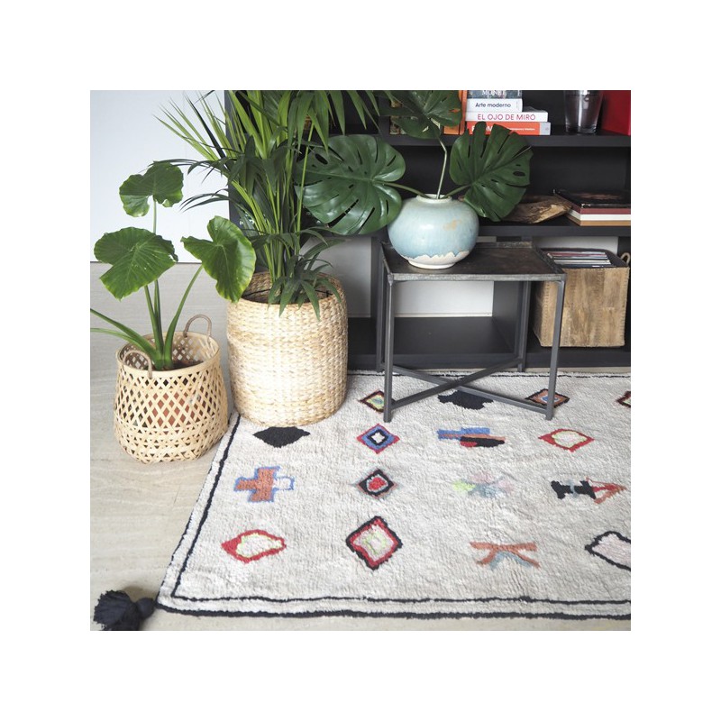 Tapis en coton à motifs berbères Naador par Lorena Canals
