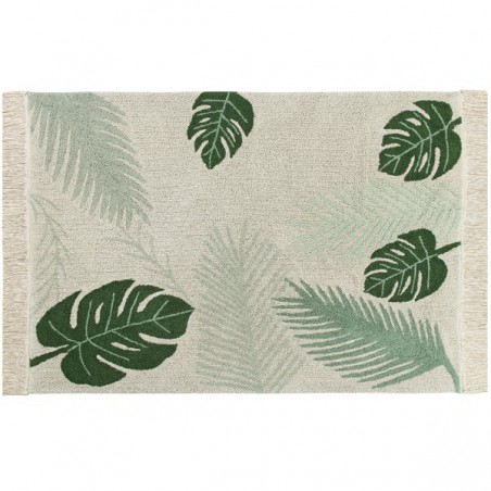 Tapis lavable en machine Tropical Vert par Lorena Canals