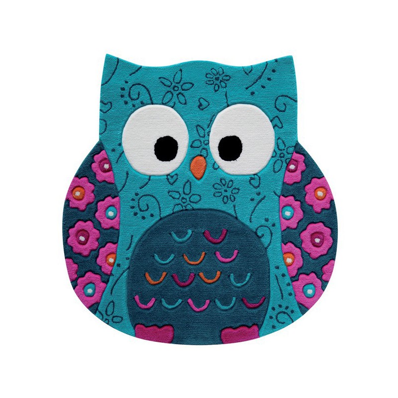 Tapis enfant Petite Chouette Turquoise par Tapis Chic Collection