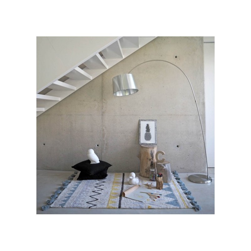 Tapis lavable en machine Azteca Rose nude par Lorena Canals