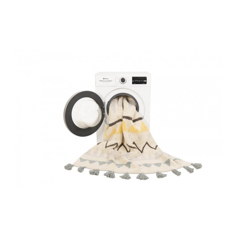 Tapis lavable en machine Azteca Rose nude par Lorena Canals