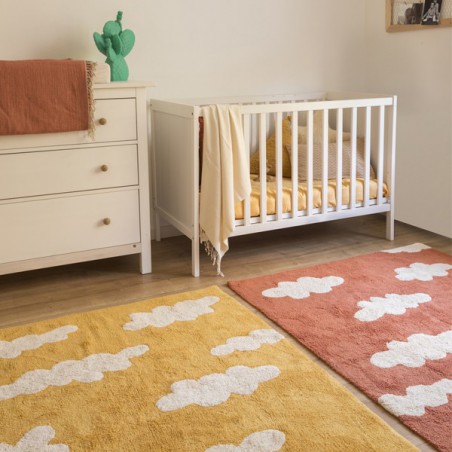 Tapis en coton lavable en machine Clouds Terracotta par Lorena Canals Tapis en coton lavable en machine Clouds Terracotta par Lorena Canals